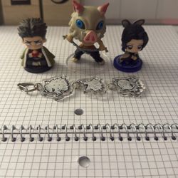 Demon Slayer Mini Figures And Keychain 