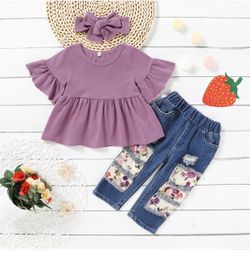 Brand new 3 piece set (shirt, pants and headband). Message me for sizes