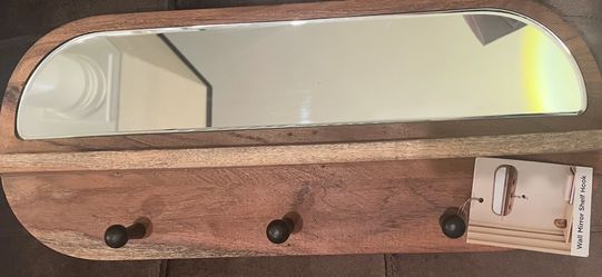 Wall Mirror w/ shelve hooks - brand new 
