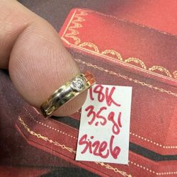 28K Solid Gold Wedding Ring With NATURAL DIAMOND 💎 3.5Gr Size 6