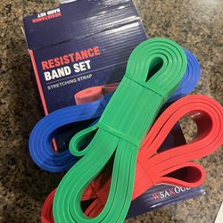 Resistance Bands NEW set of 3 Latex Durable Pull Up Assist Bands for Crossfit, Stretching, Powerlifting, Yoga, Workout Bands for Men and Women