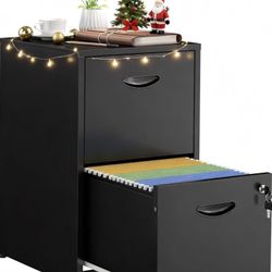 2 Drawer File Cabinets,Metal Office File Cabinet with Lock,Black Filing Cabinets for Home Office,Vertical Modern File Cabinet Office Two Drawers for H
