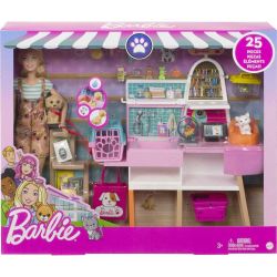 Barbie Doll and Pet Boutique Playset with 4 Pets and Accessories