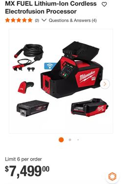 Mx fuel lithium-ion cordless electro fusion processor