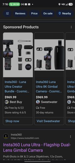 Insta 360 Luna Ultra Creator Combo