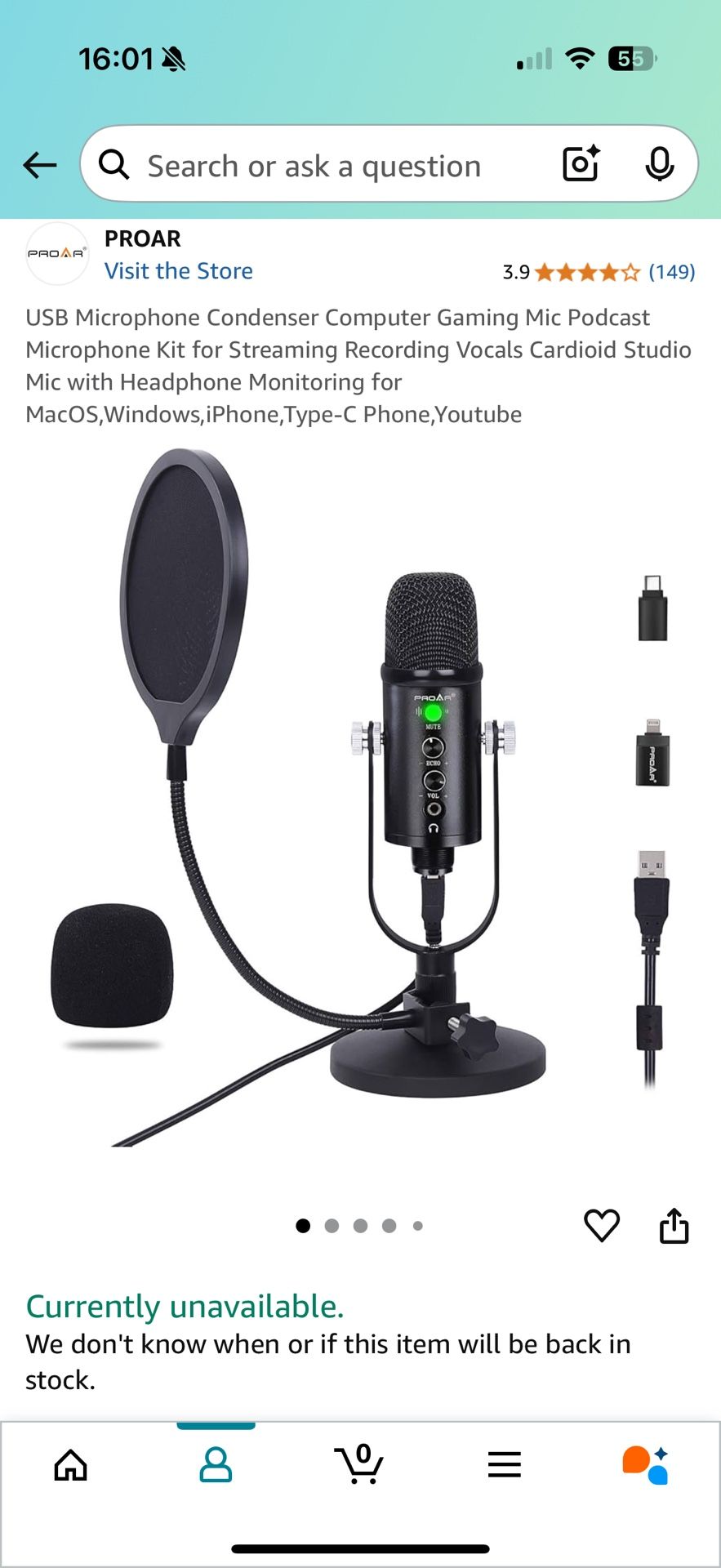 USB Microphone Condenser Computer Gaming Mic
