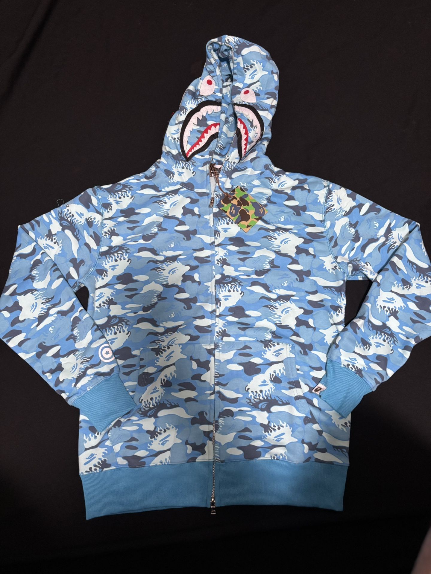 Blue Fire BAPE Shark Hoodie