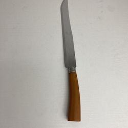 Vintage Cleaver Stainless Steel Knife Wood Handle Made In Taiwan