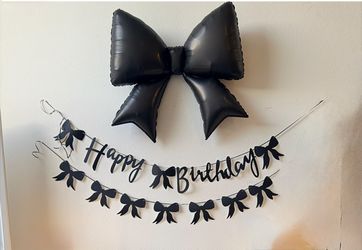 Black bow balloon, HB banner bows