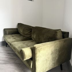 Velvet Emerald Green Sofa 