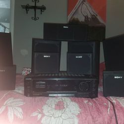 Sony Str-d350z Receiver And 9 Sony Speakers