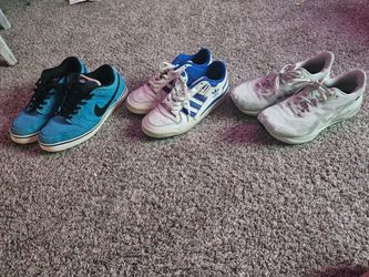 3 Pairs of Sneakers Nike Adidas Asics