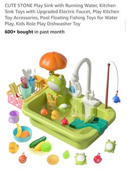 Cute Stone Kids Play Sink Toy Set