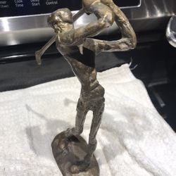 Vintage Bronze Golfer Statue Figure Sculpture W/Golf Club $35 Each 