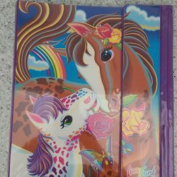Vintage 1990s Lisa Frank Trapper Keeper Binder Rainbow Horse Pony Lollipop Magic
