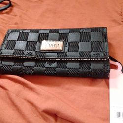 Black leather juicy culture wallet