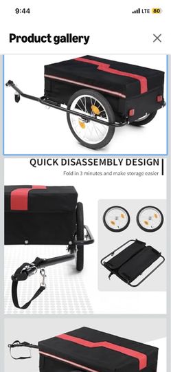 Quick Release Wheel, Anti-Rust Steel Frame, Universal Trailer Hitch, For Moving Houses, Camping and Shopping