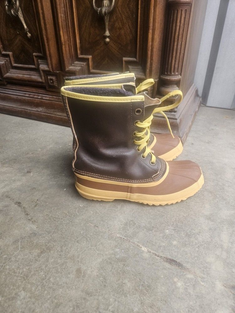 Vintage Sorel Caribou Boots Made In Canada Brown Snow Boots Mens 9