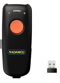 NADAMOO Wireless Barcode Scanner (2 available) Compatible with Bluetooth Function, 2.4. Comes with stand and charging cable.