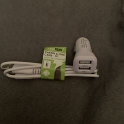 Car Lighter To iPhone Charger White