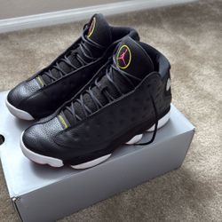 Jordan Air Jordan 13 Black Mid Top Lace Up Basketball Sneakers for Men