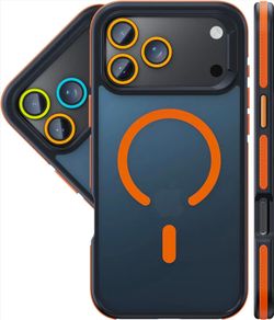 Magnetic for iPhone 18 Pro Max Case Orange with DIY Camera Cover
Compatible with Magsafe