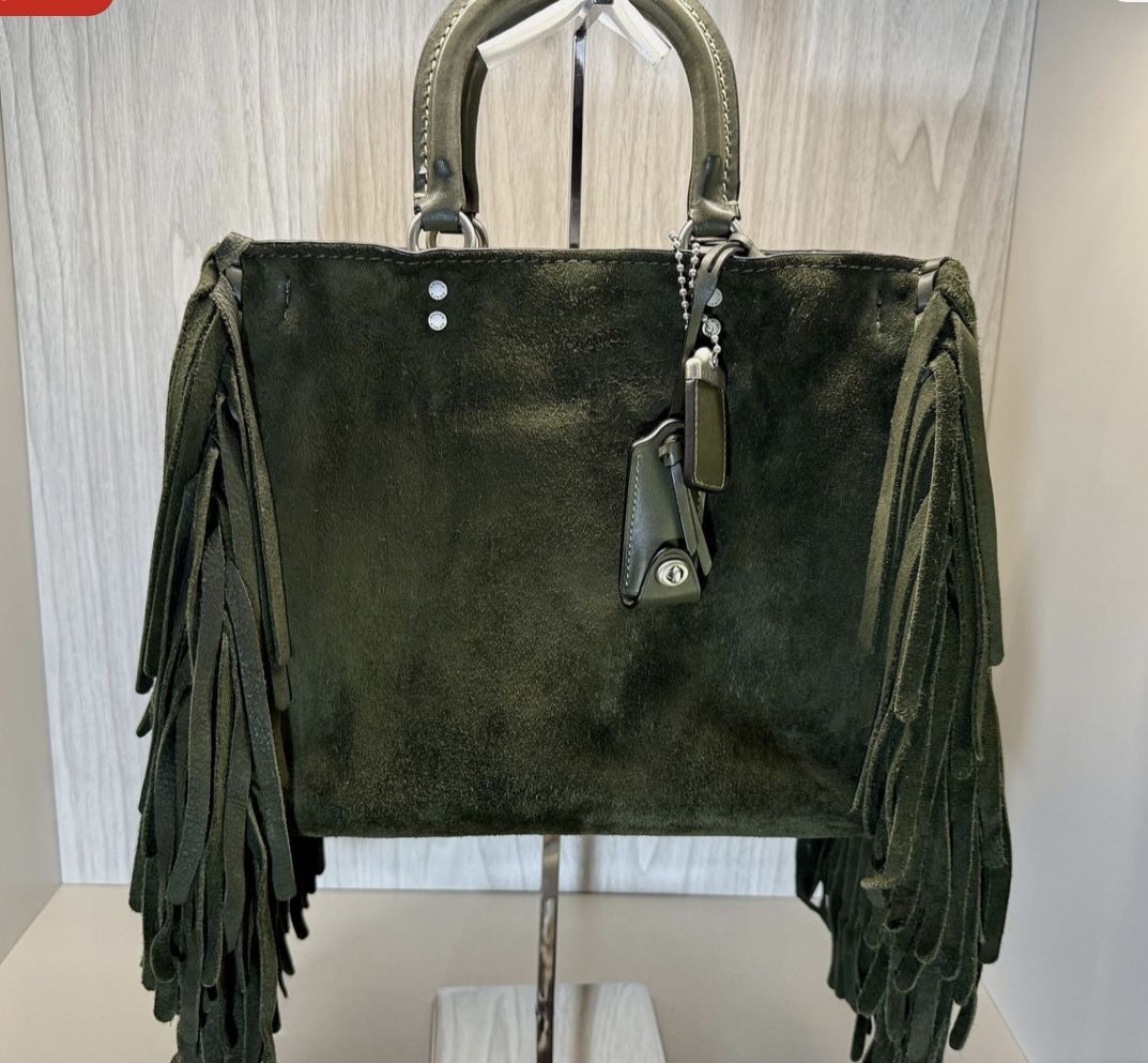 Coach 1941 Suede Fringe Rogue 31 Bag - Fern Green