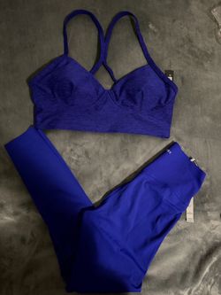 Blue Sports Bra and Leggings Set