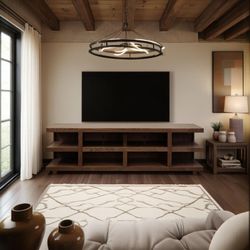 Contemporary Fireplace Entertainment Wall Unit!! Available in Black, Brown & Natural color.
