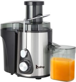 American Standard J02,600W,Large Caliber,1000ML Slag Cup Double Gear Electric Juicer,Stainless-steel