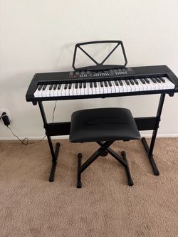 Keyboard with stand and stool