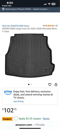 Mercedes Benz 22-26’ New C-Class Cargo Mat, See Photos.
