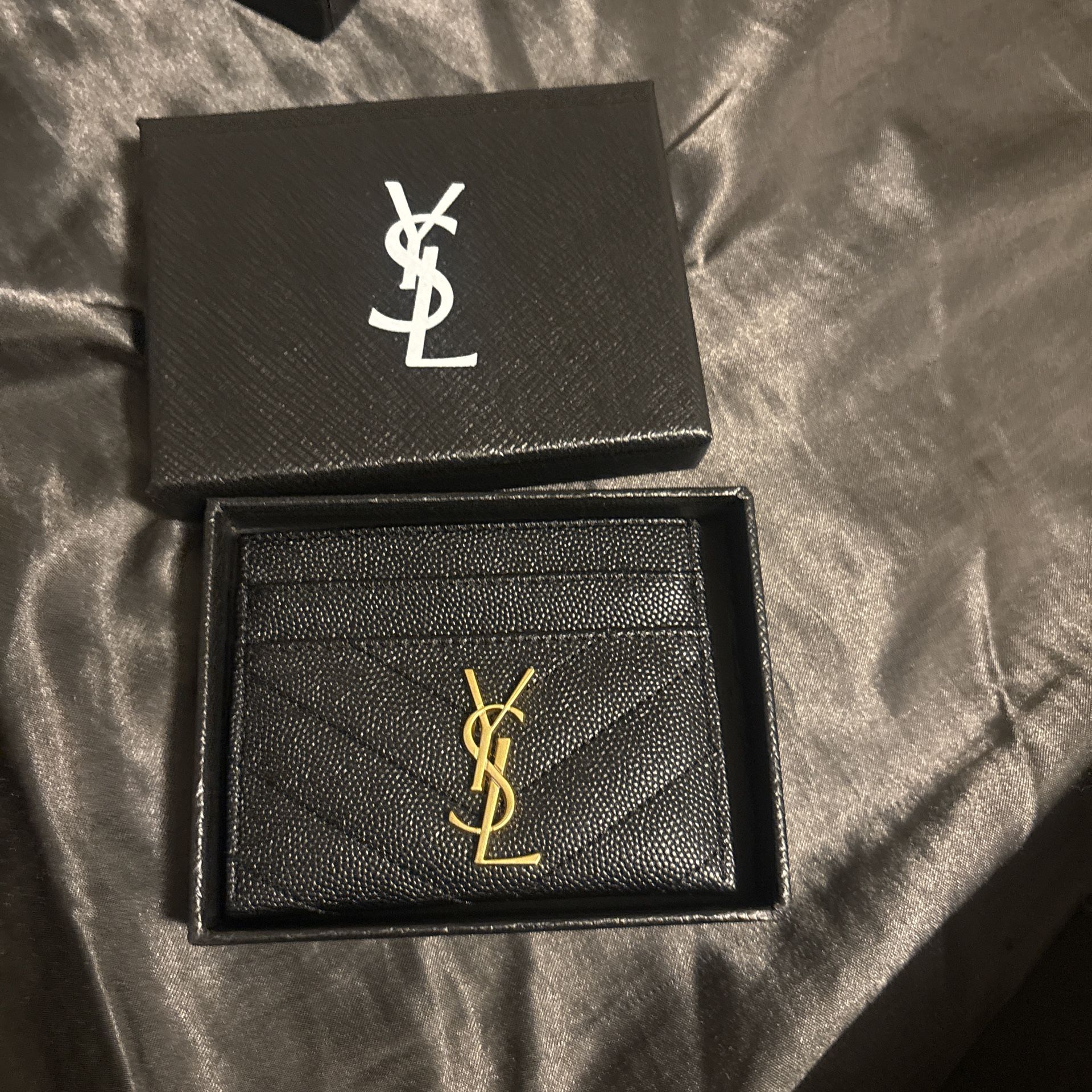 Black And Gold Ysl Card Holder