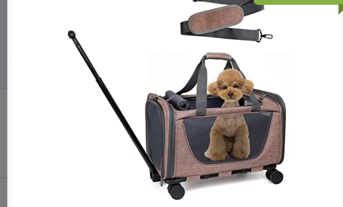 Pet Carrier with Wheels for Cat and Dog