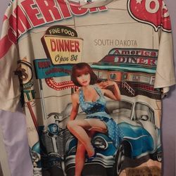 Old School Car Lady T Shirt New Size XL