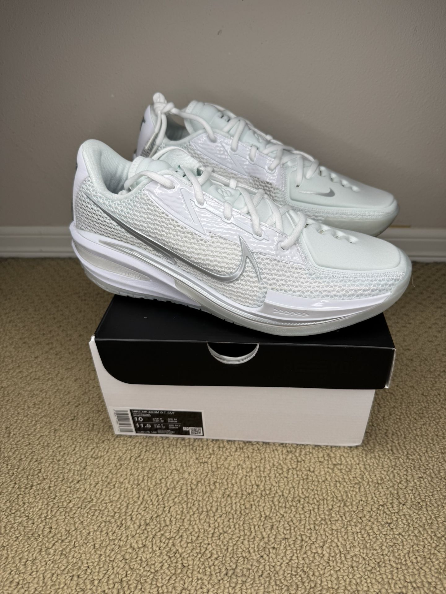 PRICE FIRM Nike Air Zoom GT Cut White Chrome Basketball Shoes