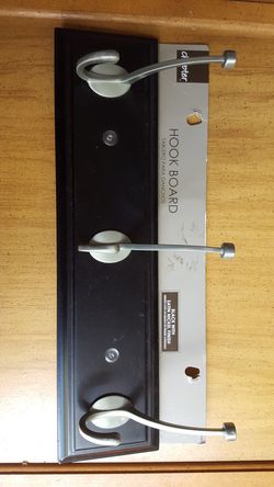 2 Wood and metal hanging hooks