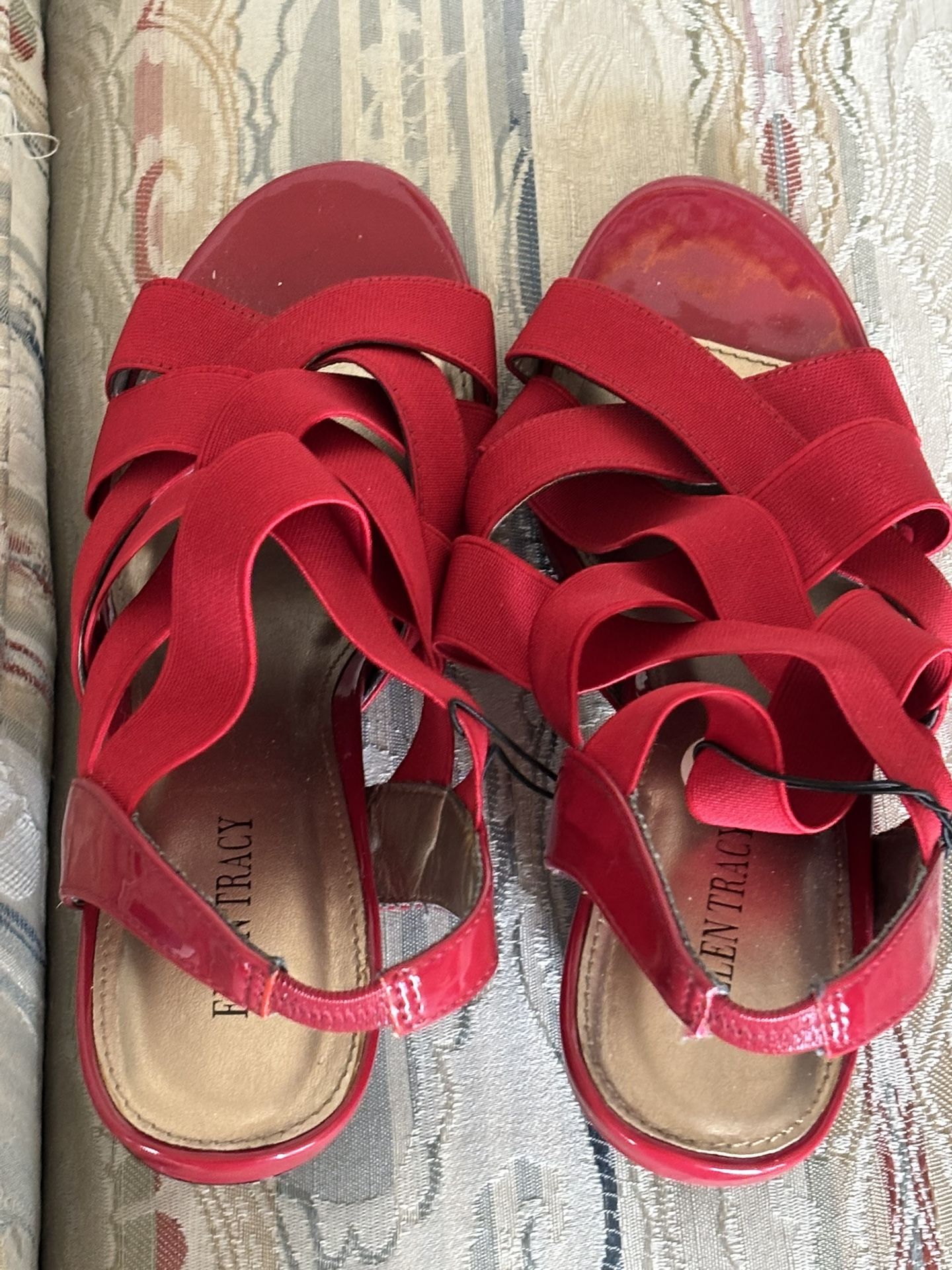 Beautiful Red Sandel Made By Ellen Tracy Brand New