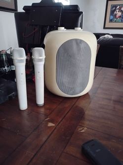 Portable Karaoke Speaker with Two Wireless Microphones