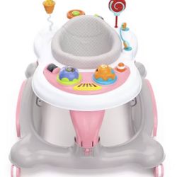 Storkcraft 3-in-1 Activity Walker and Rocker with Jumping Board and Feeding Tray - Pink