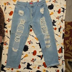 Guess Light Wash Distressed Jeans