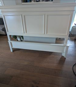 White California king wood bed frame