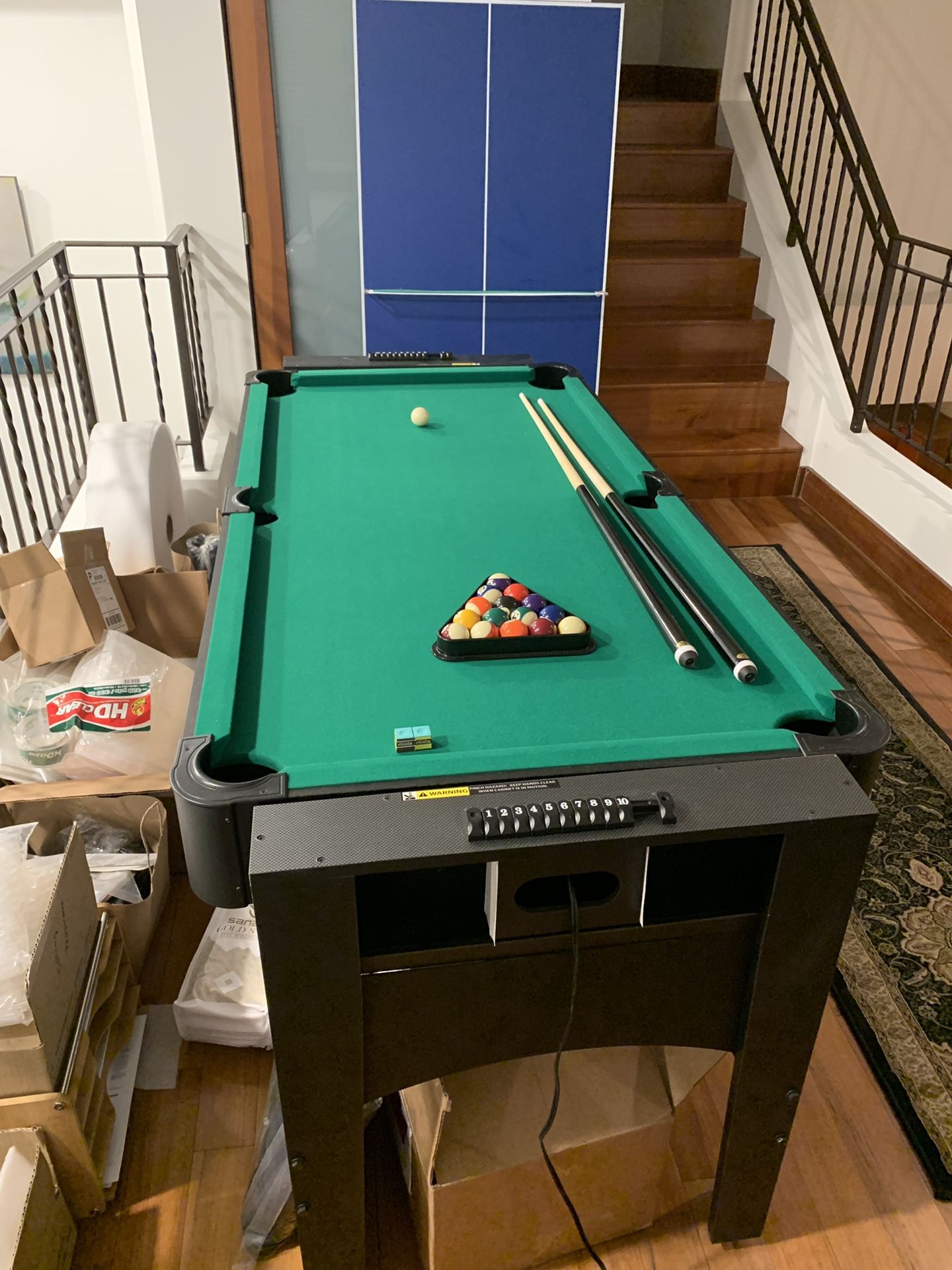 3 in 1 game table- Pool, Air Hockey, Ping Pong (excellent condition... only used a couple times)
