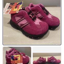 Toddler's Size 7 M Carter's Pink Pull On Athletic Gym Shoes Sneakers Leather Top
