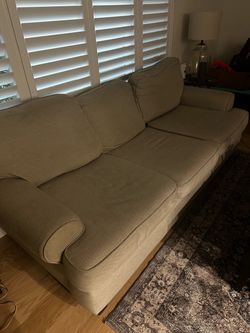 Beige Fabric 3-Seat Sofa