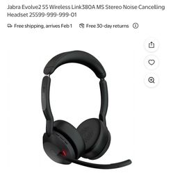 Brand New Never Opened Still In Box Jabra Evolve 2 55 Wireless Stereo bbNoise Canceling Headset