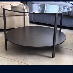 Round Coffee Table With Glass Top 