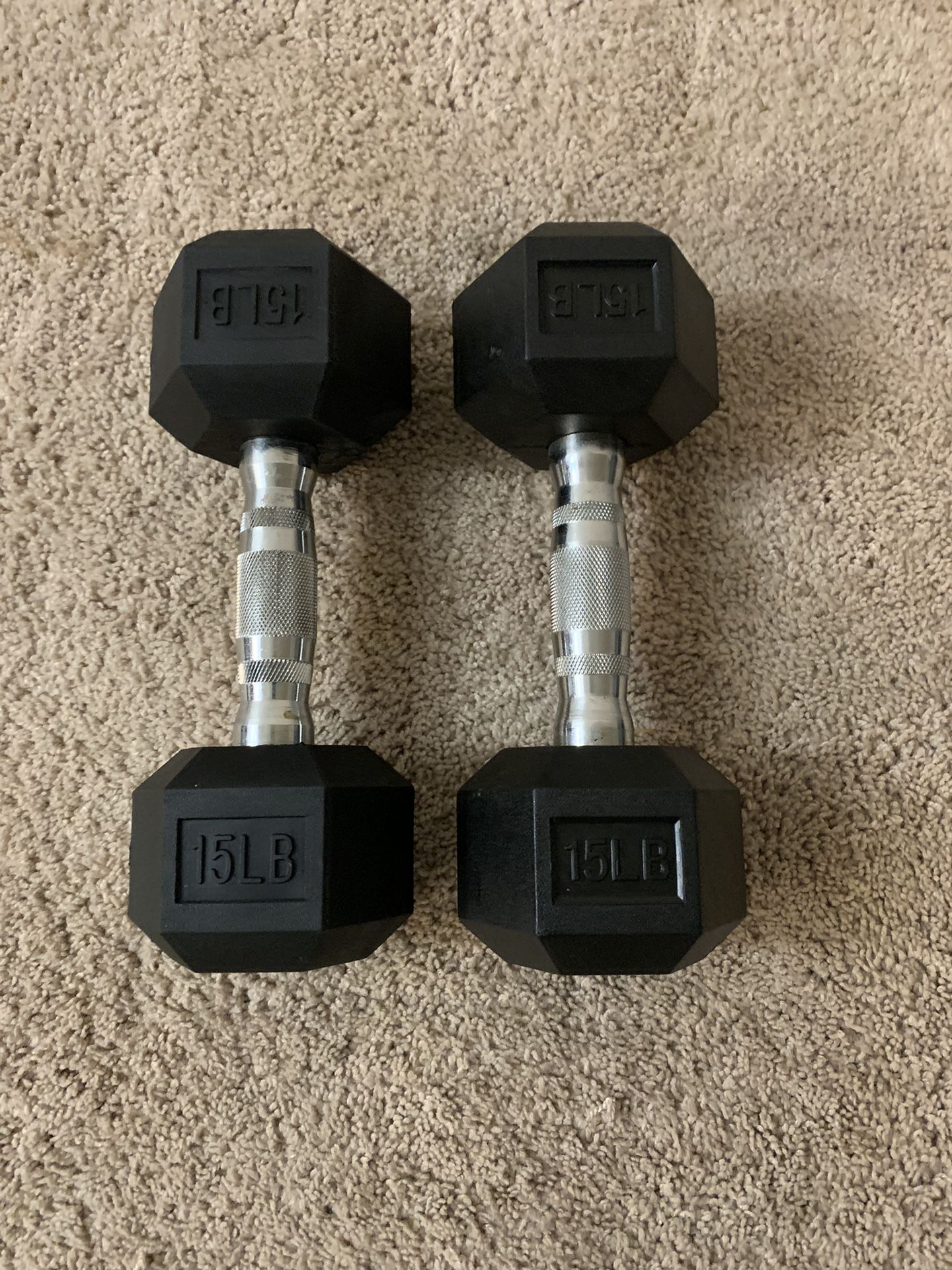 Dumbbells - Pair of 15s - Total 30 Pounds 