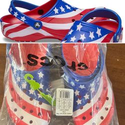 Authentic Crocs American Flag M9 W11