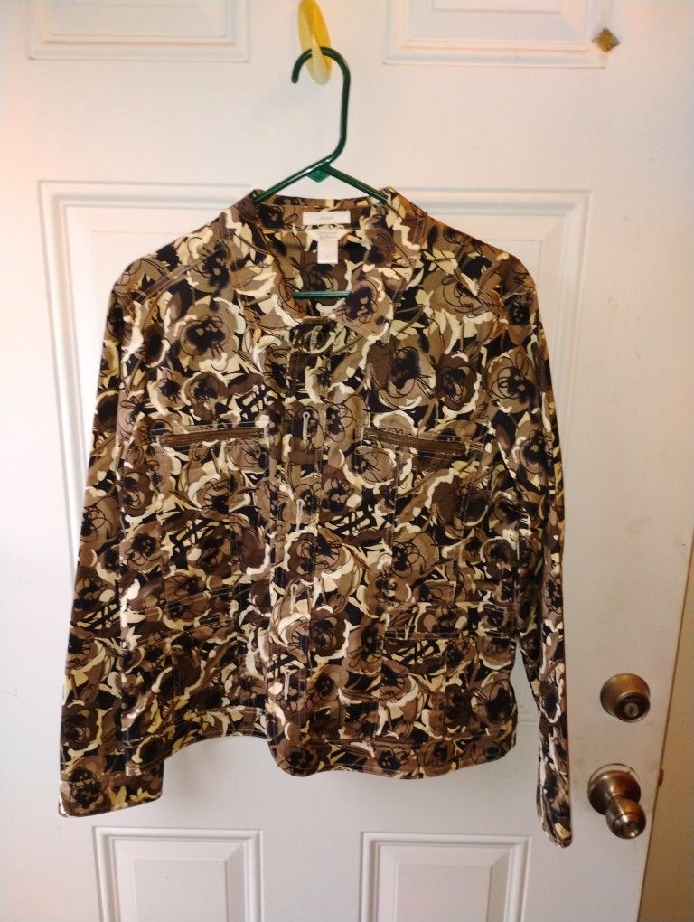 Christopher Banks Camouflage Floral Jacket Size Large